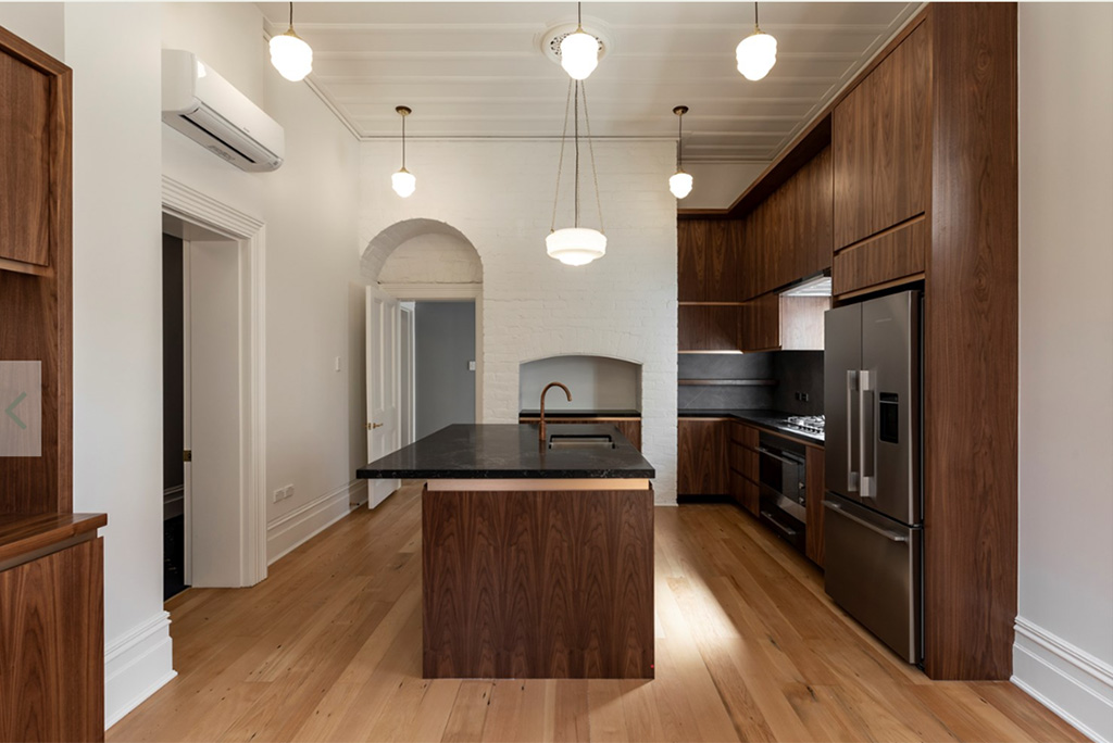 renovated kitchen inside heritage listed building